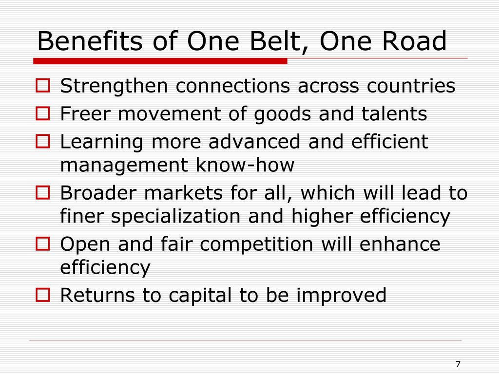 One belt one road benefit hot sale